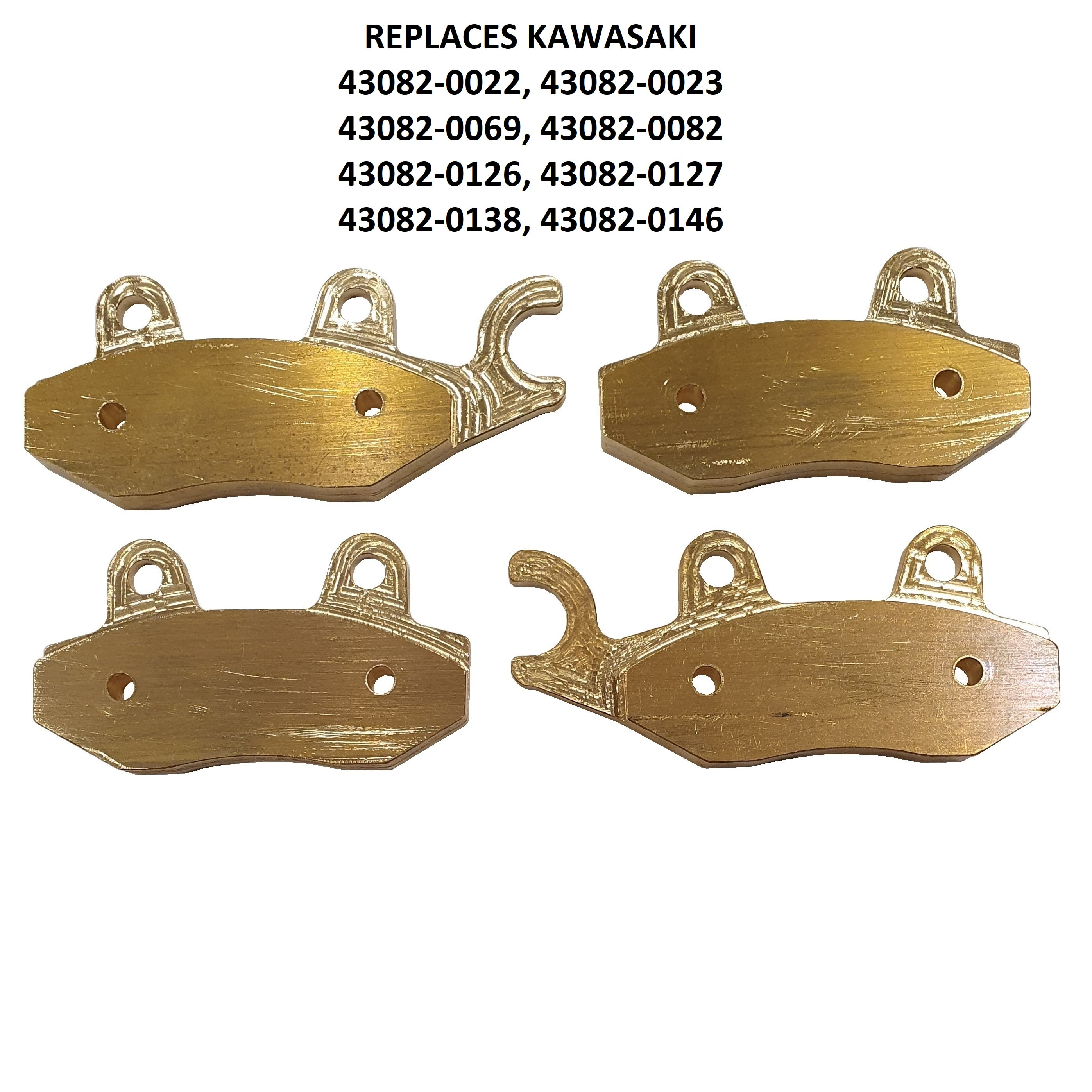 Brass Brake Pads 2 Pair 2203747 compatible with Polaris 2205949 2208161 
